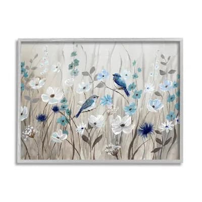 Stupell Home Decor Birds & Flowers Wall Art - Gray Frame
