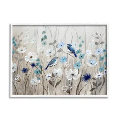 Stupell Home Decor Birds & Flowers Wall Art - White Frame