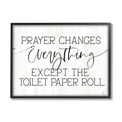 Stupell Home Decor Prayer Toilet Paper Framed Wall Art