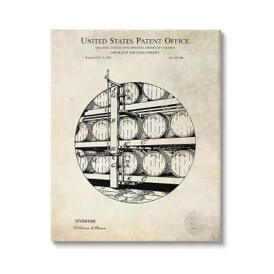 Stupell Home Decor Whiskey Barrel Canvas Wall Art