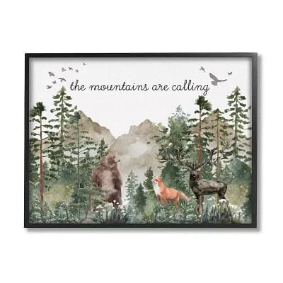 Stupell Home Decor Mountains are Calling Framed Wall Art