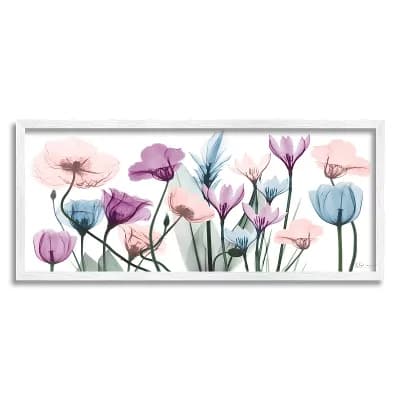 Stupell Home Decor Translucent Pastel Tulips White Framed Wall Art