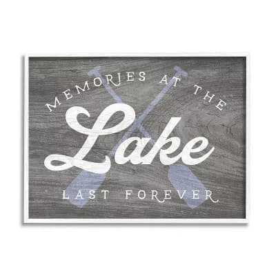 Stupell Home Decor Forever Lake Memories White Framed Wall Art