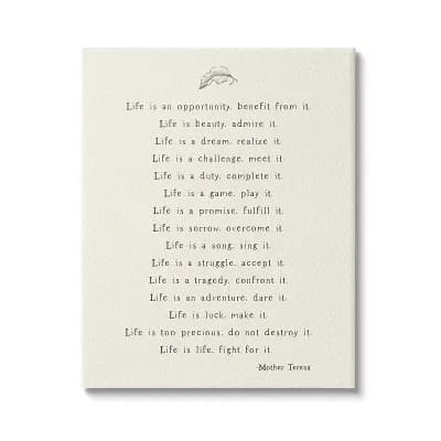 Stupell Home Decor Mother Theresa Canvas Wall Art