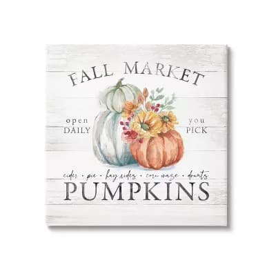 Stupell Home Decor Fall Market Pumpkins Canvas Wall Art