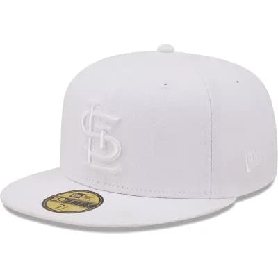 Men's New Era St. Louis Cardinals White on White Logo 59FIFTY Fitted Hat