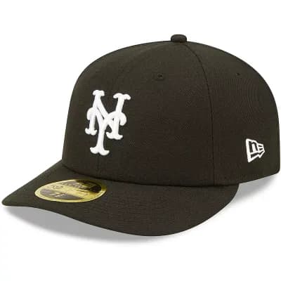 Men's New Era New York Mets Black & White Low Profile 59FIFTY Fitted Hat