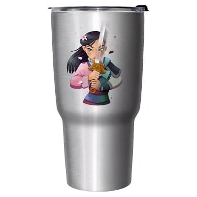 Mulan Girl Warrior Stainless Steel Travel Mug