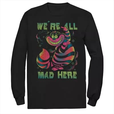 Men's Disney's Alice In Wonderland Neon Cheshire Cat Tee
