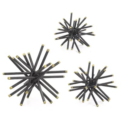 A&B Home Caper Metal Statuary Table Decor 3 pc Set