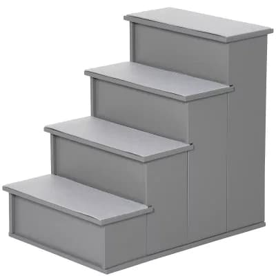 PawHut Pet Stairs with Cushioned Removable Covering, Gray