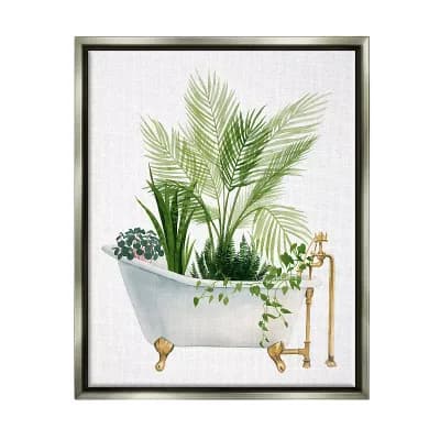 Stupell Home Decor Plants Vintage Tub Floating Frame