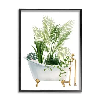 Stupell Home Decor Plants Vintage Tub Framed Wall Art