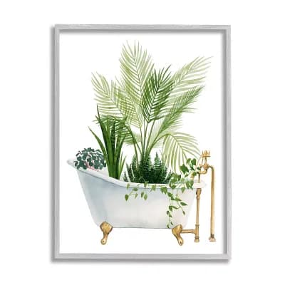 Stupell Home Decor Plants Vintage Tub Framed Wall Art
