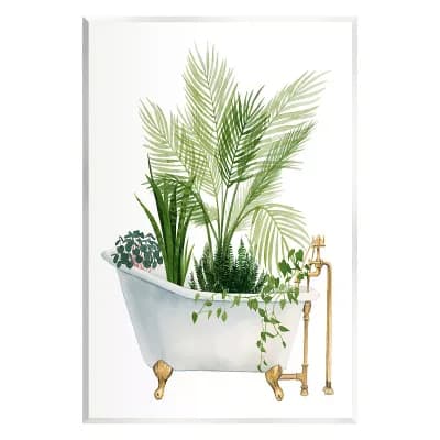 Stupell Home Decor Plants Vintage Tub Wall Plaque