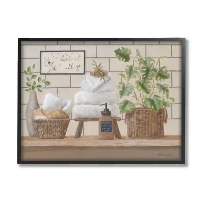 Stupell Home Decor Bathroom Spa Still Life Framed Wall Art