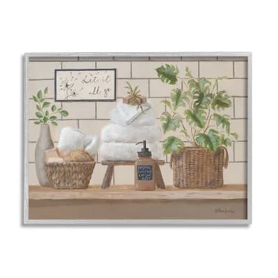 Stupell Home Decor Bathroom Spa Still Life Framed Wall Art