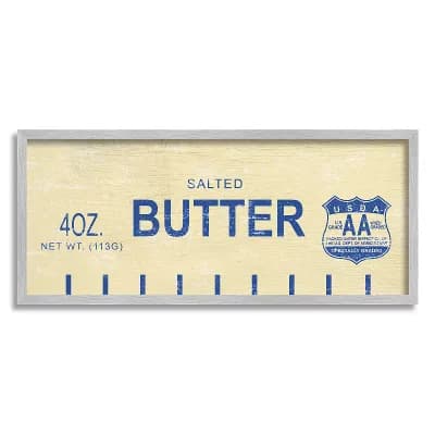 Stupell Home Decor Salted Butter Distressed Framed Wall Art