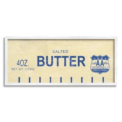 Stupell Home Decor Vintage Inspired Salted Butter Framed Wall Art