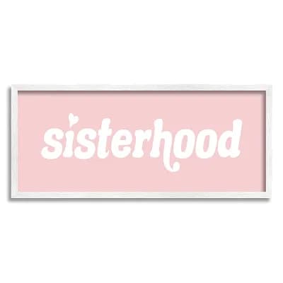 Stupell Home Decor Sisterhood Heart Typography Framed Wall Art