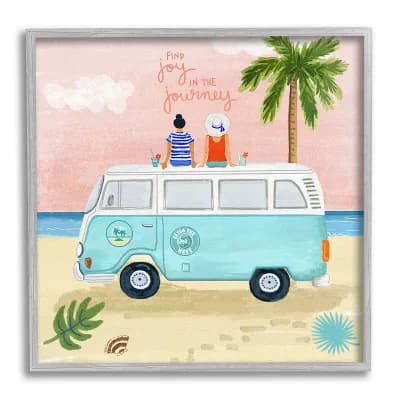 Stupell Home Decor Joy in the Journey Tropical Framed Wall Art
