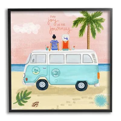 Stupell Home Decor Joy in the Journey Tropical Framed Wall Art