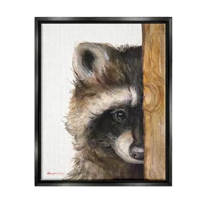 Stupell Home Decor Raccoon Detailed Fur Floating Frame Wall Art