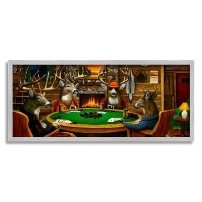 Stupell Home Decor Deer Playing Poker Table Cabin Wall Art