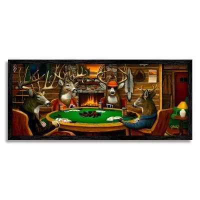 Stupell Home Decor Deer Playing Poker Table Cabin Wall Art