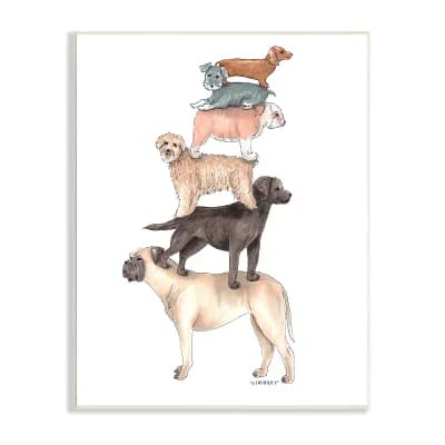 Stupell Home Decor Mixed Stacked Dog Breeds Wall Plaque