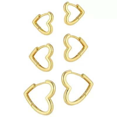 Heart Tri Earring Set