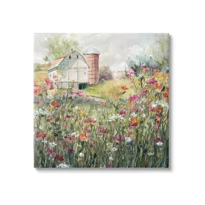 Stupell Home Decor Flower Surrounding Barn Canvas Wall Art