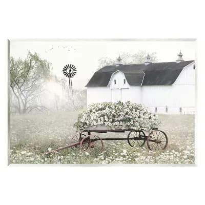 Stupell Home Decor Vintage Flower Wagon Wall Plaque