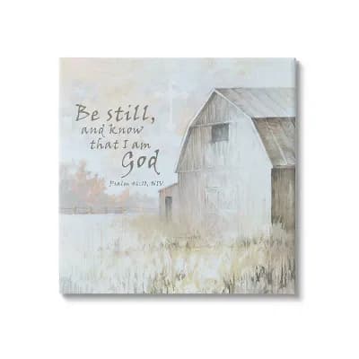 Stupell Home Decor Religious Psalm Verse Farmland Canvas Wall Art