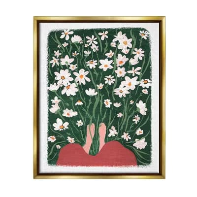 Stupell Home Decor Peaceful Flower Meadow Floating Frame Wall Art