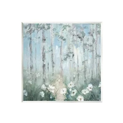 Stupell Home Decor White Flowers Blooming Birch Wood Print Wall Art