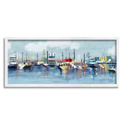 Stupell Home Decor Boat Marina Framed Wall Art