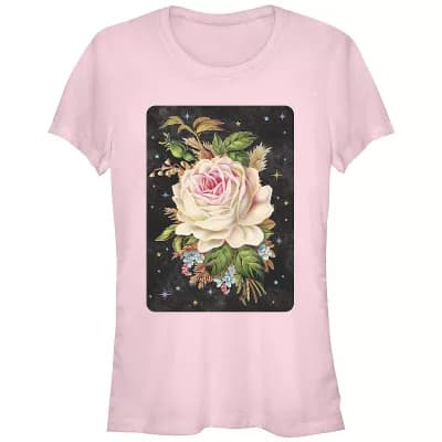 Juniors' Trendy Rose Card Fitted Tee
