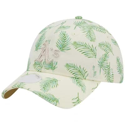 Women's New Era White Oakland Athletics Palms 9TWENTY Adjustable Hat