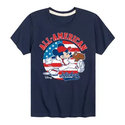 Disney's Mickey Mouse Boys 8-20 Americana Baseball Graphic Tee