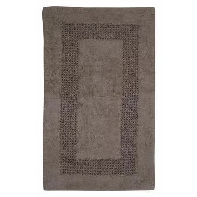 Reversible All Season Cotton Comfortable Absorbent Solid Racetrack Pattern Bath Rug