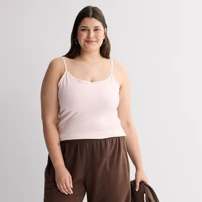 Juniors' Plus Size SO® Shelf Bra Cami