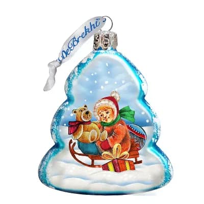 Designocracy Sleigh Ride Mercury Glass Christmas Ornament by G. DeBrekht Christmas Decor
