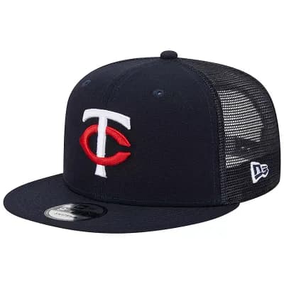 Men's New Era Navy Minnesota Twins Team Color Trucker 9FIFTY Snapback Hat