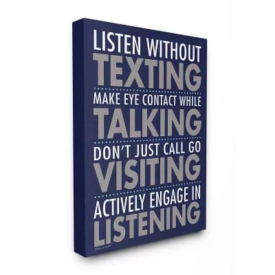 Stupell Home Decor Listen & Visit Canvas Wall Art