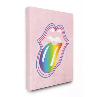 Stupell Home Decor Rainbow Mouth Canvas Wall Art - Size: 30X40