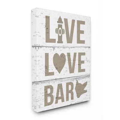 Stupell Home Decor Live Love Bark Canvas Wall Art - Size: 24X30