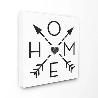 Stupell Home Decor Arrows To Home Canvas Wall Art - Size: 24X24