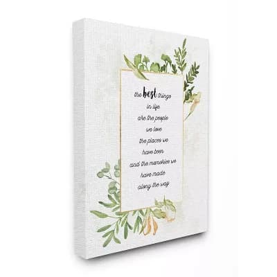 Stupell Home Decor "The Best Things" Watercolor Canvas Wall Art