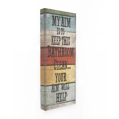 Stupell Home Decor My Aim Is To Keep This Room Clean Bathroom Stretched Canvas Wall Art